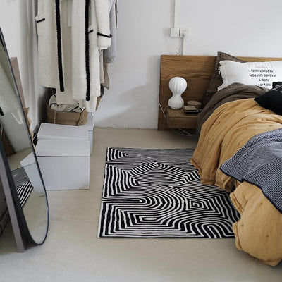 GEOMETRA - Minimalist Geometric Accent Rug for Living & Bedroom