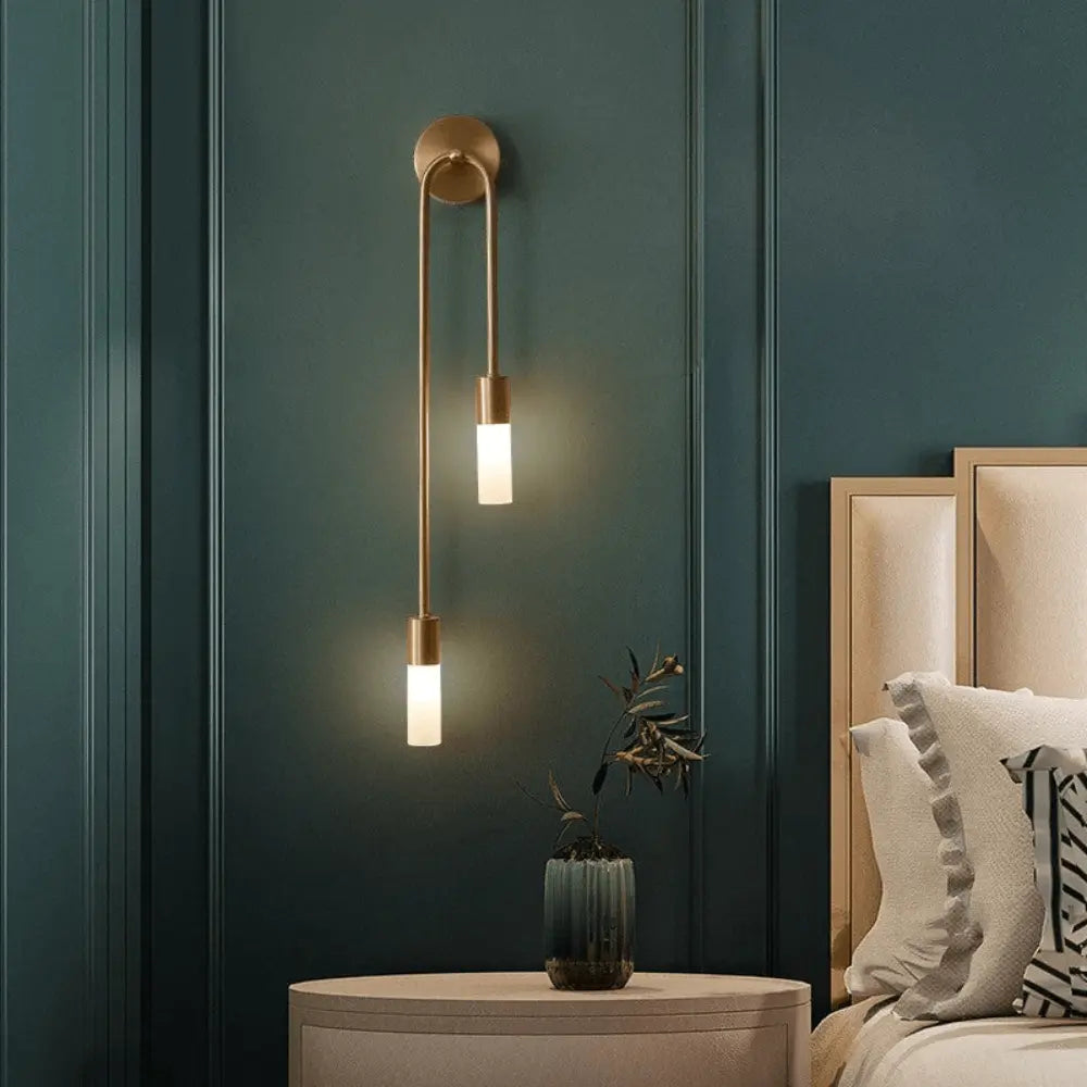 TwilightLux | Elegant Twin-Scoop LED Wall Lamp with Gold Detailing