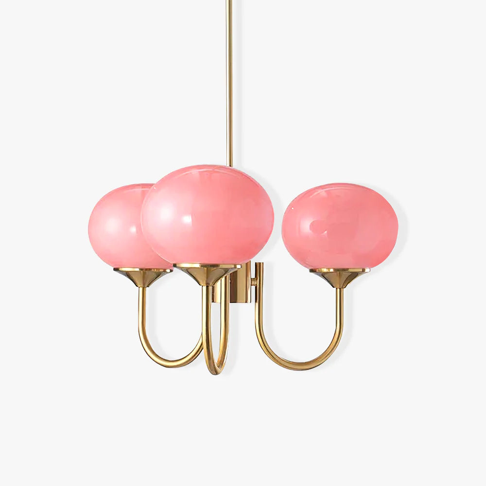 BlushRay - Modern Ceiling Light with Pink Glass Shades