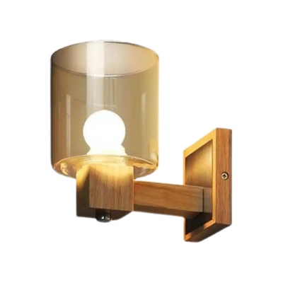 Lumora RetroGlow | Wall Lamp with Wood and Glass