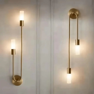 TwilightLux | Elegant Twin-Scoop LED Wall Lamp with Gold Detailing