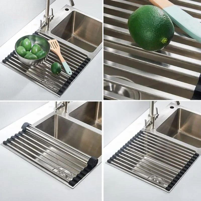 EASYDRY - Collapsible Stainless Steel Dish Drying Rack for the Sink