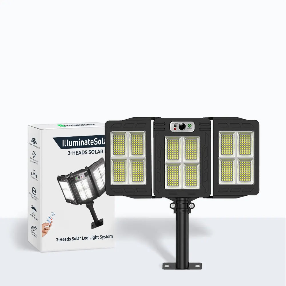 TRIPLE BRIGHT – 3 Heads Solar LED Light System