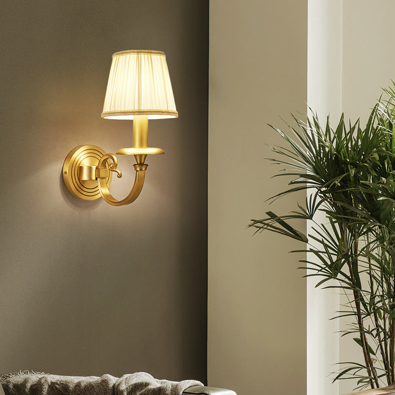 ALENTO - Elegant Indoor Wall Lamp with Fabric Shade for Modern Living