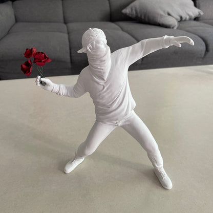 Seltyn – Banksy Flower Rioter Sculpture