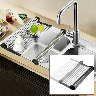 EASYDRY - Collapsible Stainless Steel Dish Drying Rack for the Sink