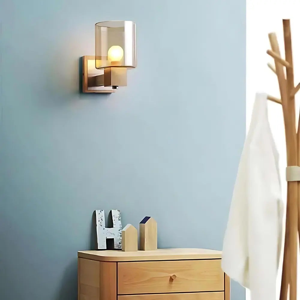 Lumora RetroGlow | Wall Lamp with Wood and Glass