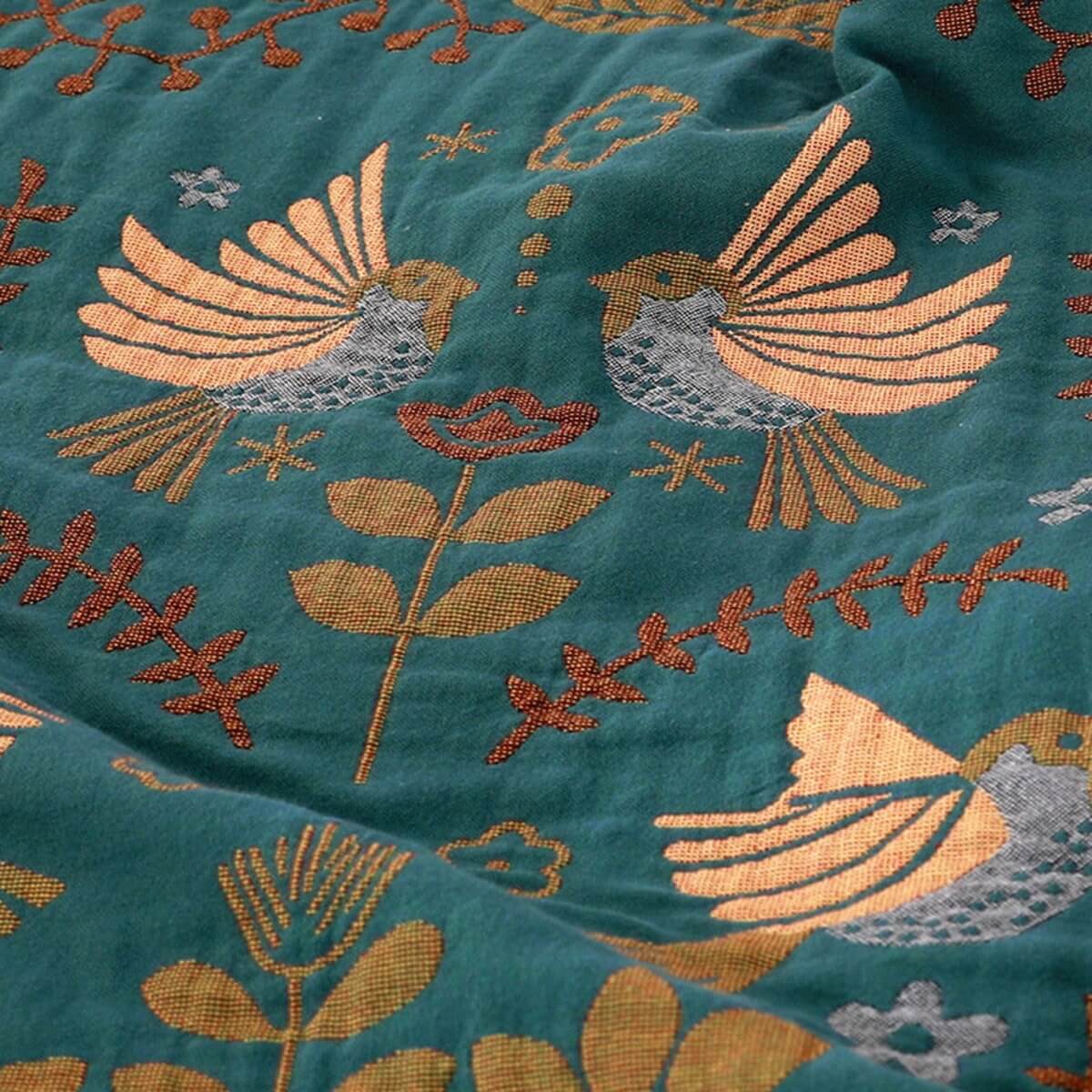 Seltyn – Scandinavian Bird Embroidered Throw Blanket