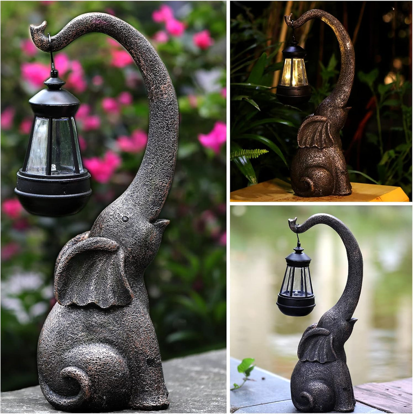 ELEONORA - Enchanted Solar Elephant Lamp for Magical Ambience & Outdoor Vibes