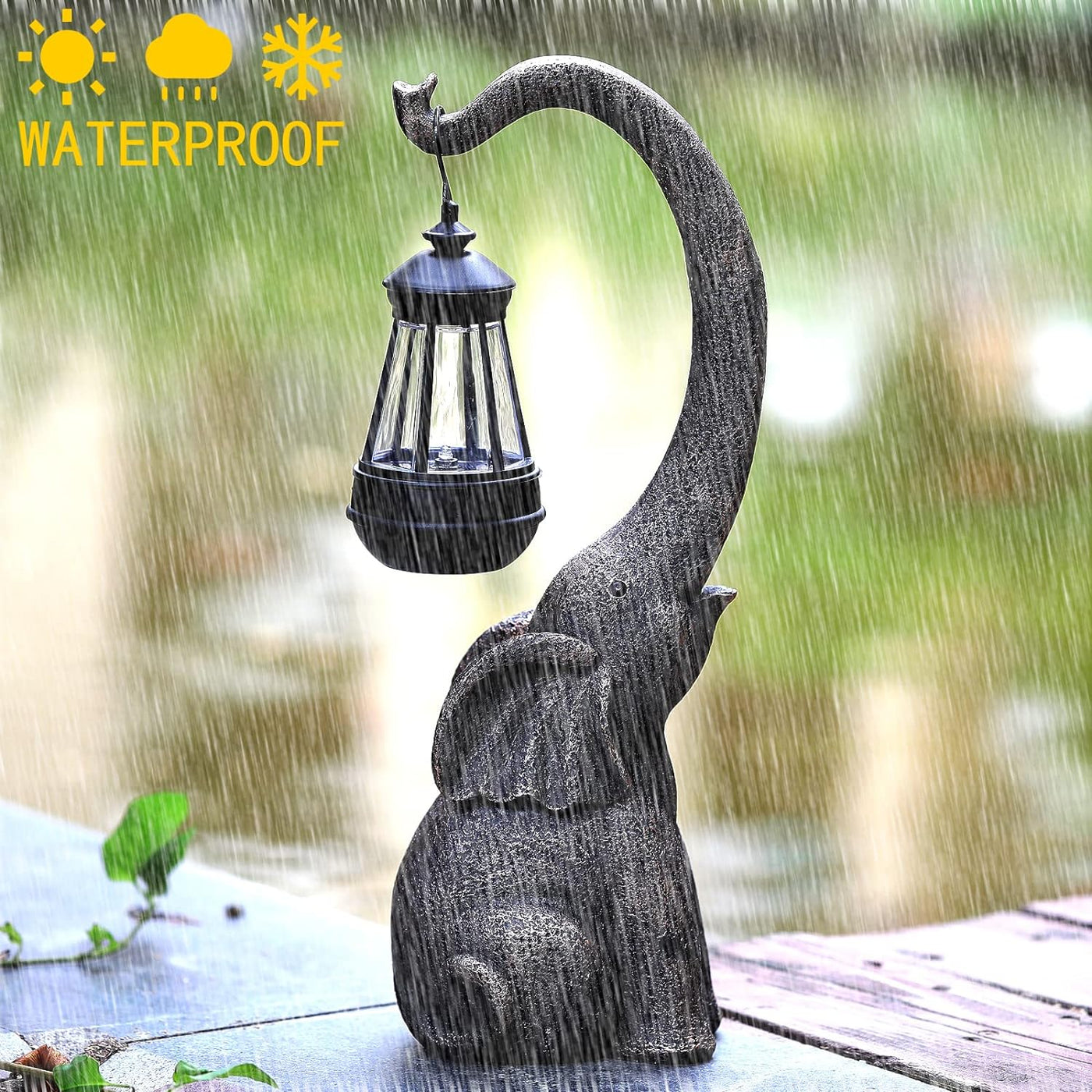 ELEONORA - Enchanted Solar Elephant Lamp for Magical Ambience & Outdoor Vibes