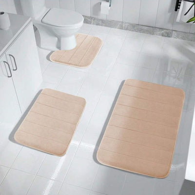 SOFTEASE - StripeMemory Foam Non-Slip Bath Mat