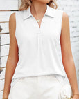 Blouse - Sleeveless Soft Collar & Breathable Silhouette