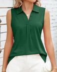 Blouse - Sleeveless Soft Collar & Breathable Silhouette