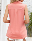 Blouse - Sleeveless Soft Collar & Breathable Silhouette