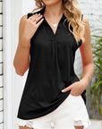 Blouse - Sleeveless Soft Collar & Breathable Silhouette