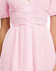 Cotton Blend Maxi Dress - V Neck & Shirred Waist Shape