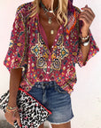 Cotton Blend Top - Breathable Print & Relaxed Easy Fit
