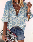 Cotton Blend Top - Breathable Print & Relaxed Easy Fit