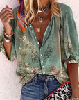 Cotton Blend Top - Breathable Print & Relaxed Easy Fit