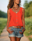 Cotton Blend Top – Button Front & Lightweight Comfort