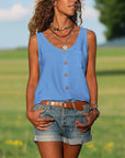 Cotton Blend Top – Button Front & Lightweight Comfort