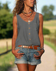 Cotton Blend Top – Button Front & Lightweight Comfort