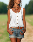 Cotton Blend Top – Button Front & Lightweight Comfort