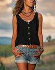 Cotton Blend Top – Button Front & Lightweight Comfort