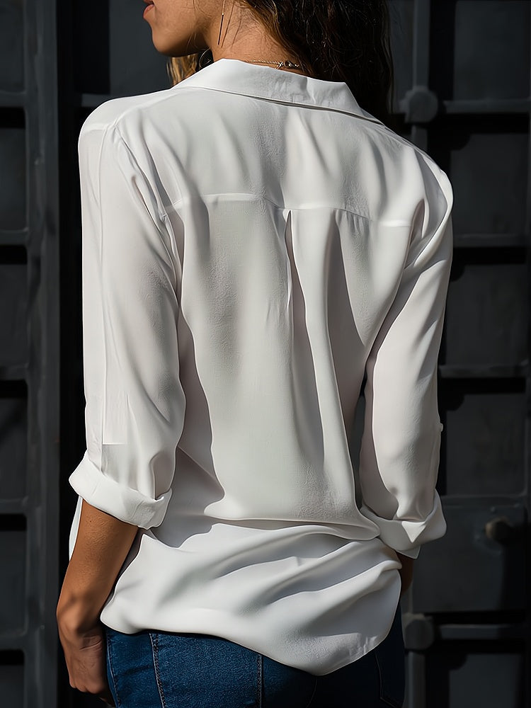 Cotton Blend Top – Tailored Front And Breathable Comfort