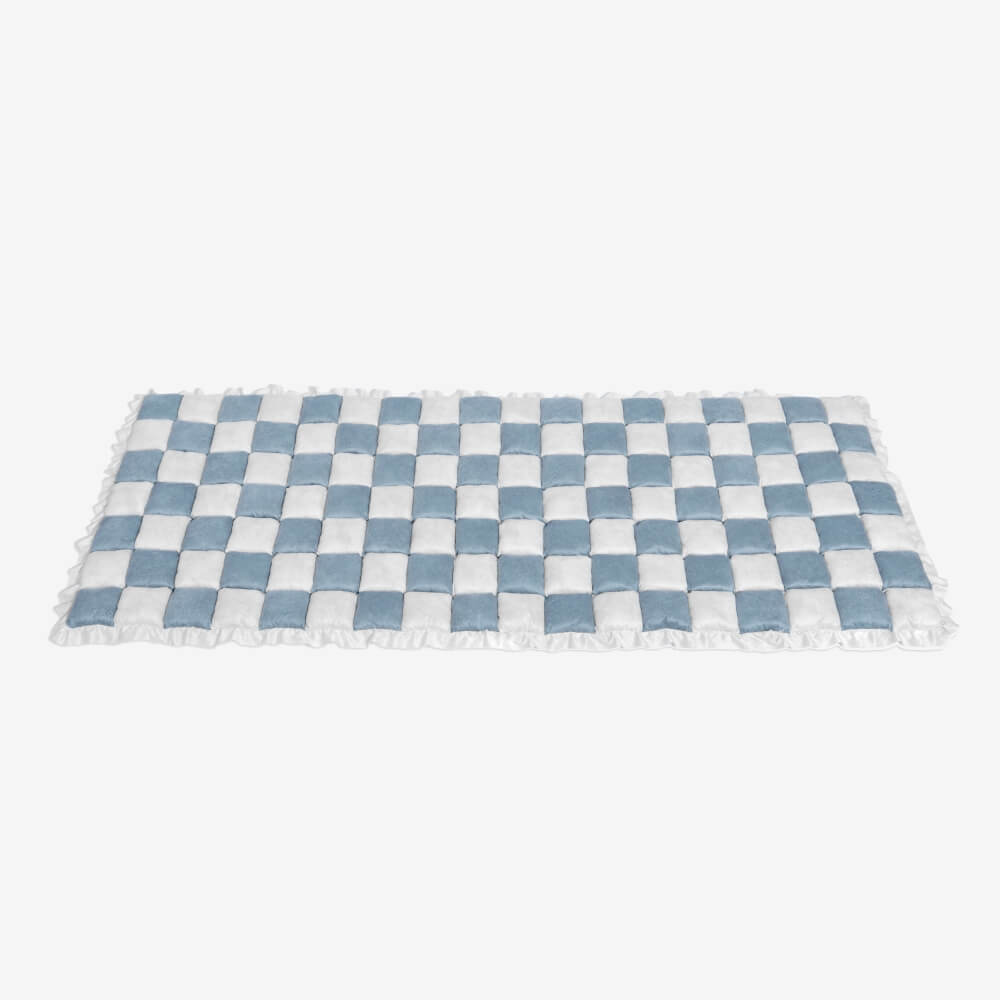 CozyPlaid – Cream-Colored Large Plaid Pet Mat Bed