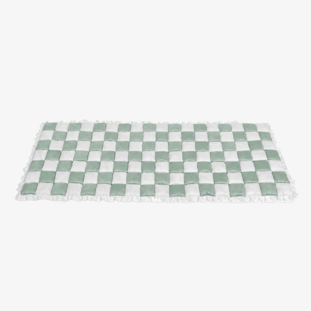 CozyPlaid – Cream-Colored Large Plaid Pet Mat Bed