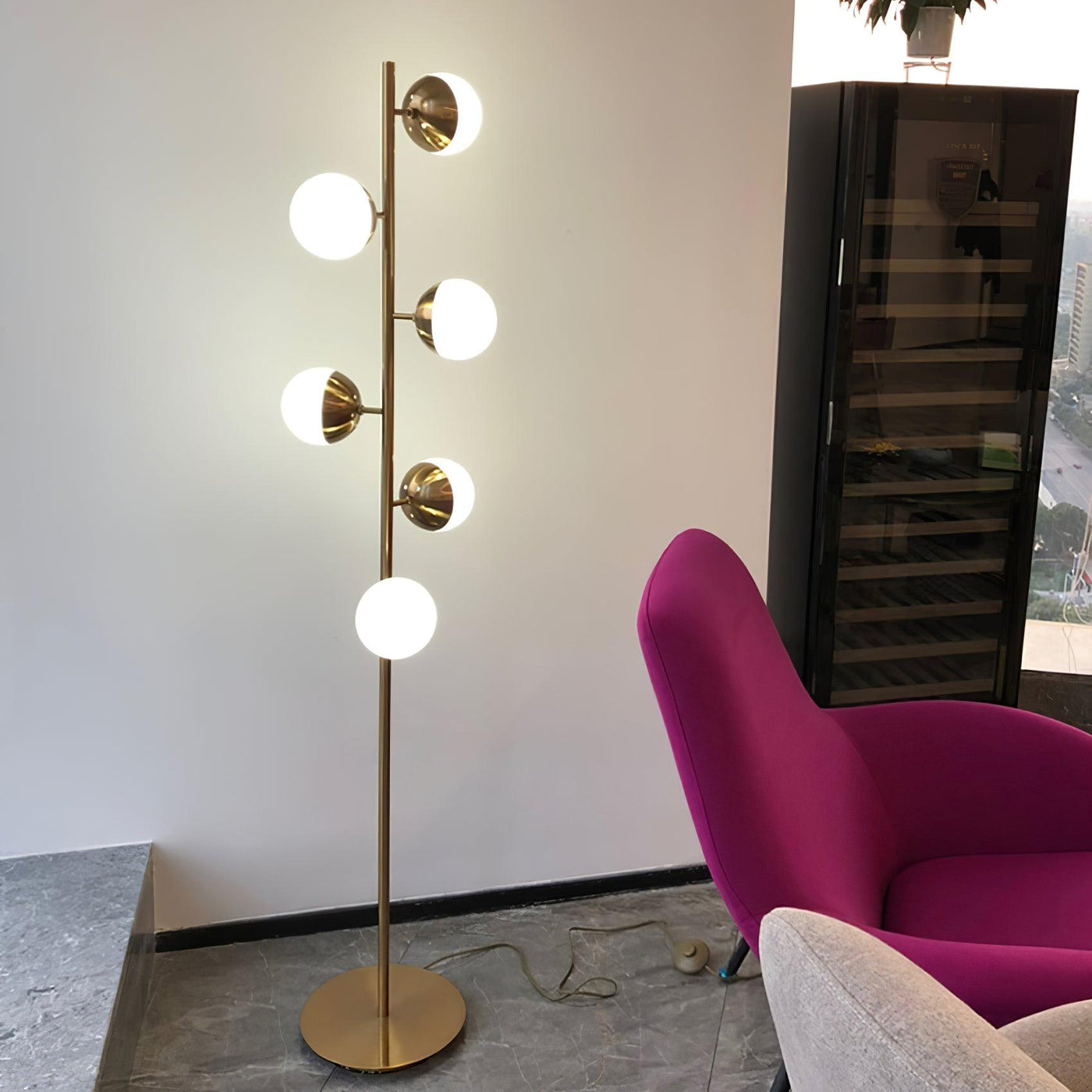 AURORALUX - Modern LED Floor Lamp with Globe Lights for Living & Dining Rooms