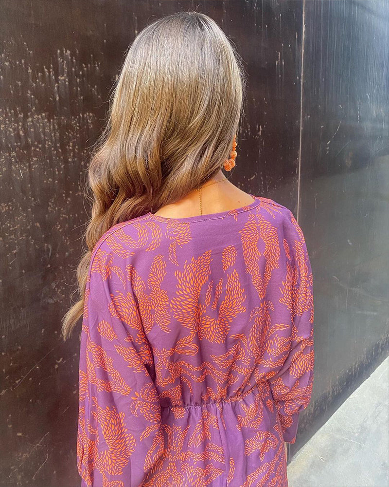 Dress - V Neck Twist Front Midi And Breathable Comfort