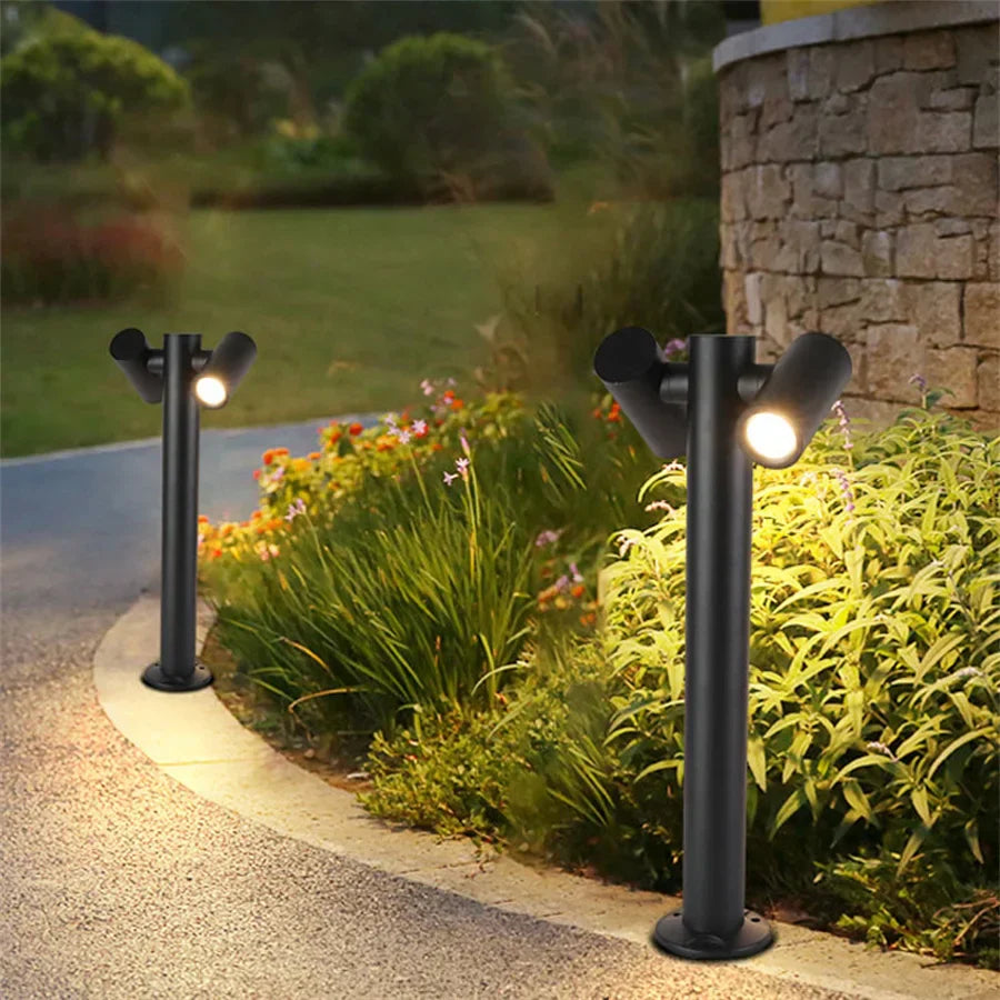 GLOWHAVEN - Double-Sided LED Post Light for Garden &amp; Driveway