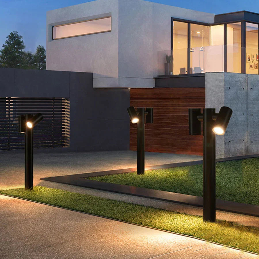 GLOWHAVEN - Double-Sided LED Post Light for Garden &amp; Driveway