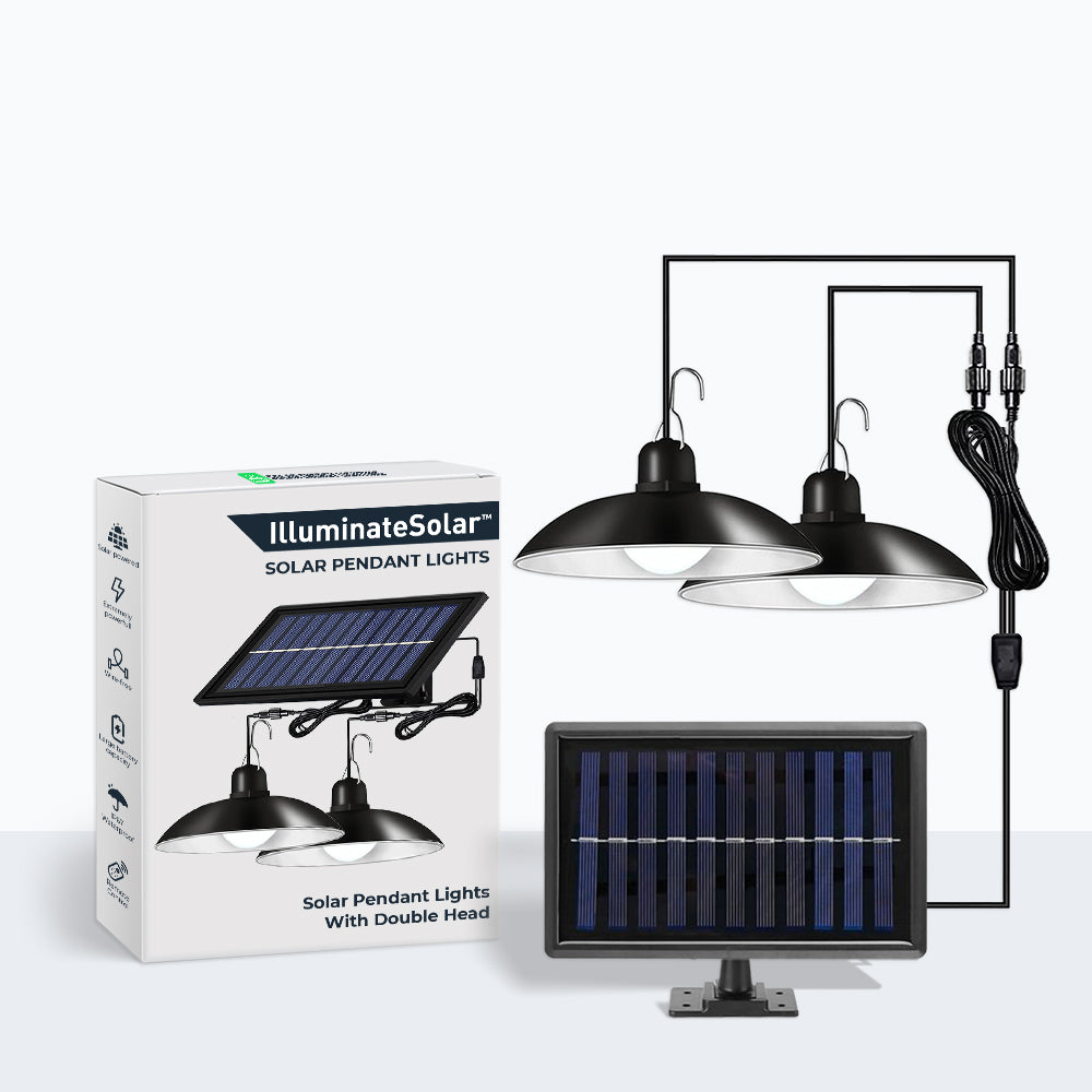 DUAL SOLAR PENDANT LIGHTS – Elegant Outdoor Illumination