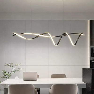 LUXORA - Creative Black Modern LED Chandelier | Minimalist Elegance