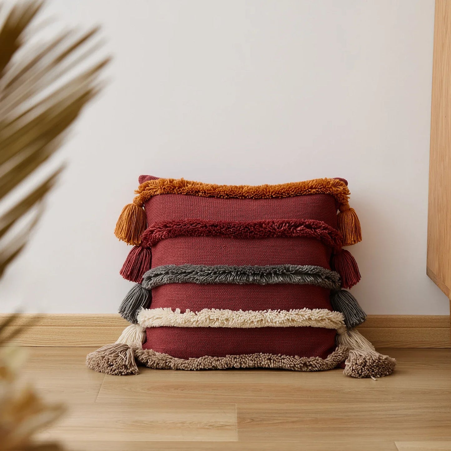 BohoWeave - Woven Striped Cushion Cover for Living Room