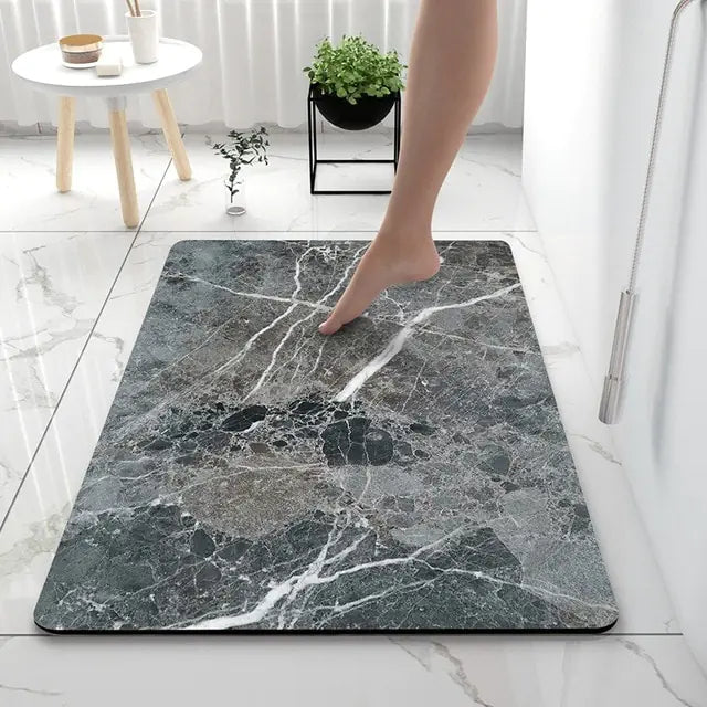 MARBLUXE - Soft Non-Slip Bath Mat with Marble Look