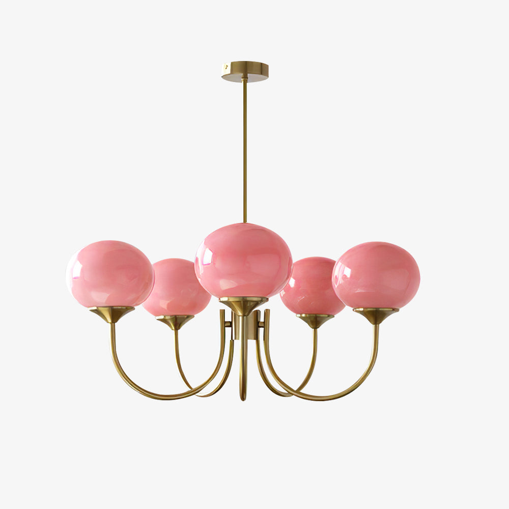 BlushRay - Modern Ceiling Light with Pink Glass Shades