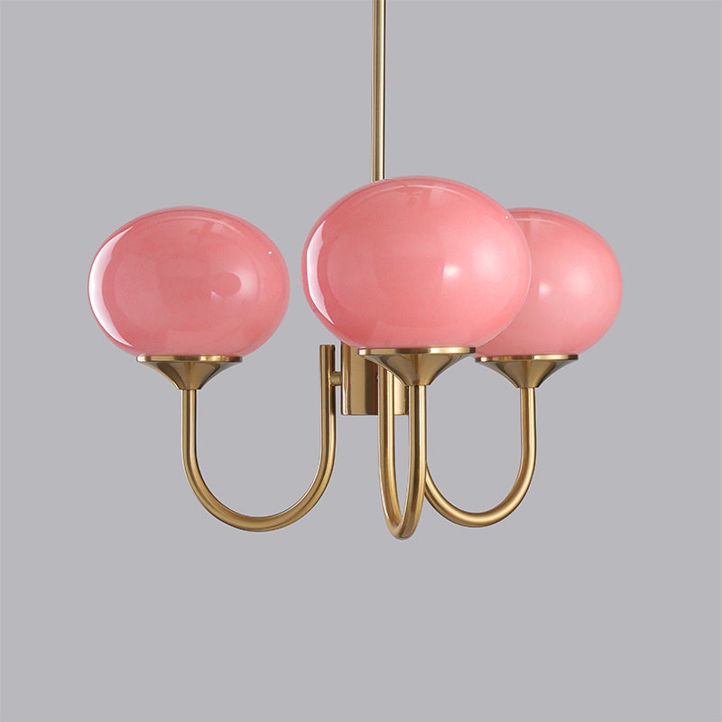 BlushRay - Modern Ceiling Light with Pink Glass Shades