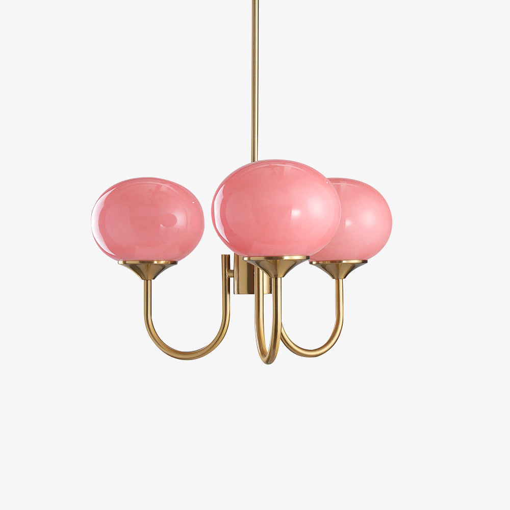 BlushRay - Modern Ceiling Light with Pink Glass Shades