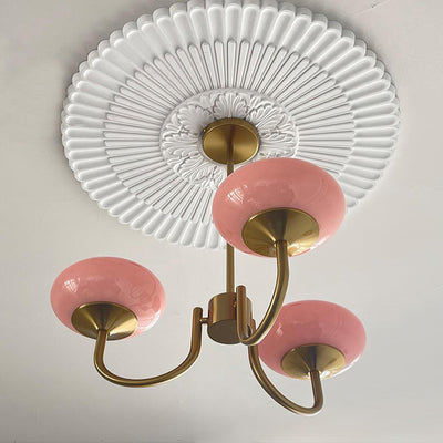 BlushRay - Modern Ceiling Light with Pink Glass Shades