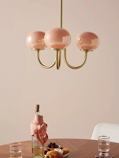 BlushRay - Modern Ceiling Light with Pink Glass Shades