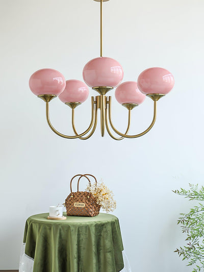 BlushRay - Modern Ceiling Light with Pink Glass Shades