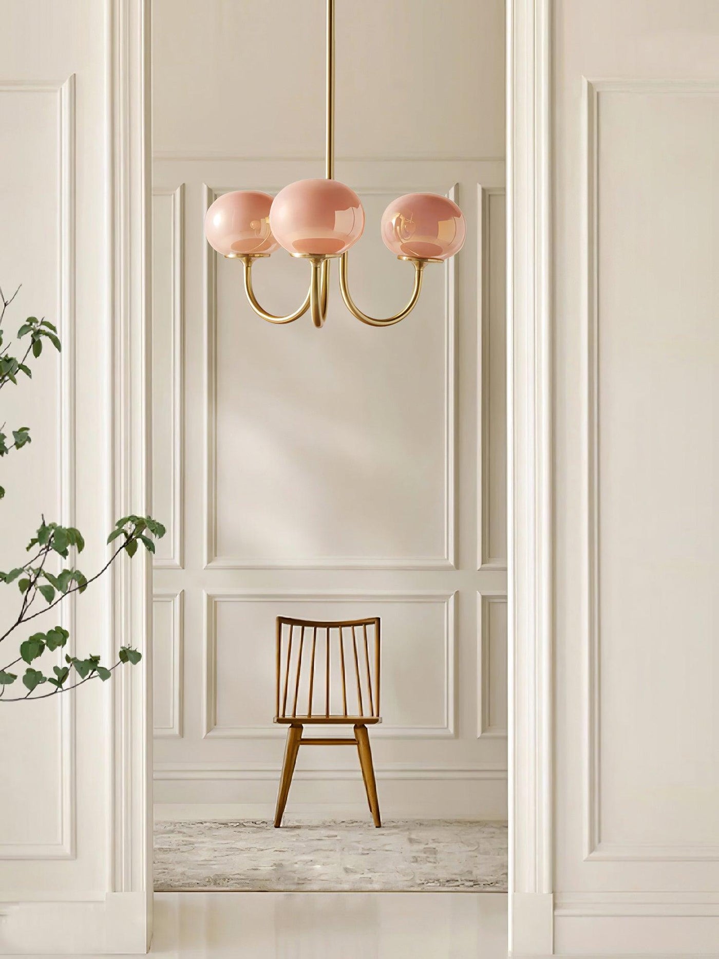 BlushRay - Modern Ceiling Light with Pink Glass Shades