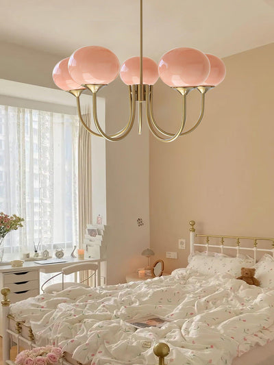 BlushRay - Modern Ceiling Light with Pink Glass Shades