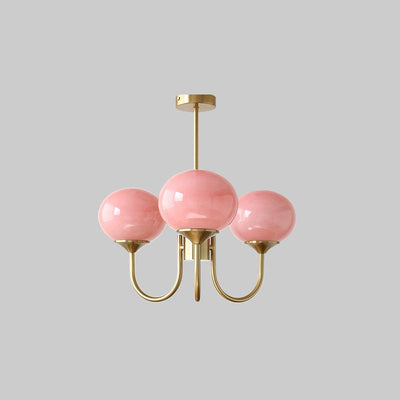 BlushRay - Modern Ceiling Light with Pink Glass Shades