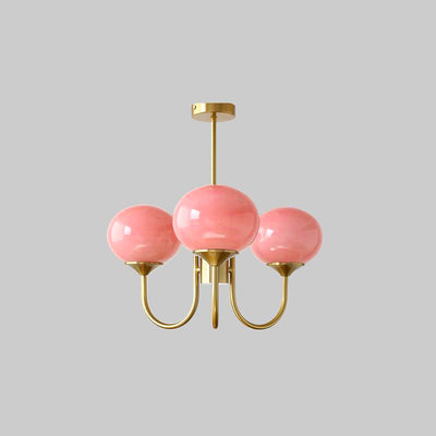 BlushRay - Modern Ceiling Light with Pink Glass Shades