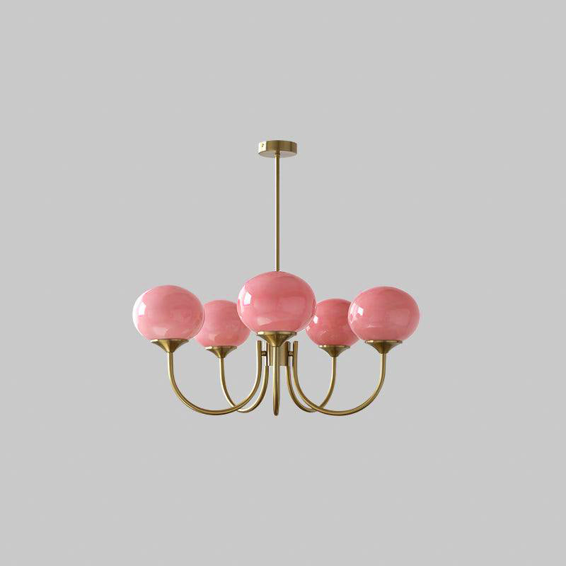 BlushRay - Modern Ceiling Light with Pink Glass Shades